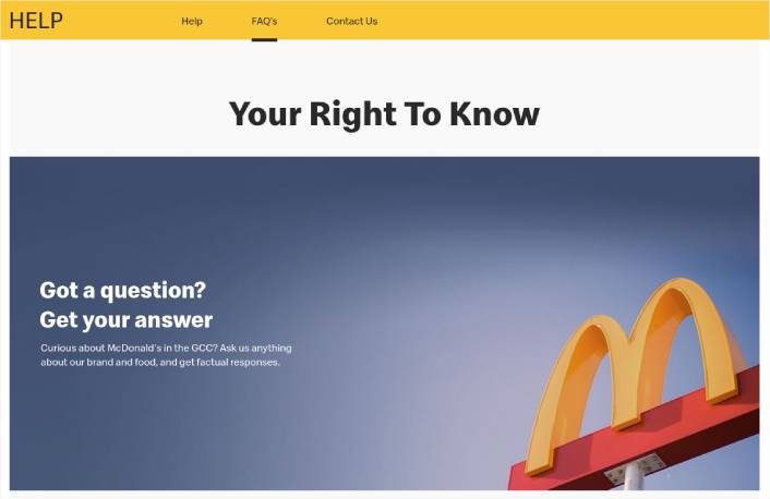 McDonalds UK Best FAQ pages