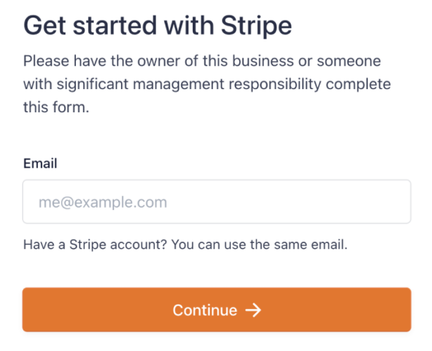 Sign Up for Stripe