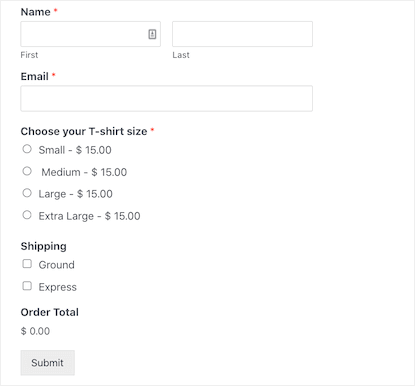 WPForms Payment Form