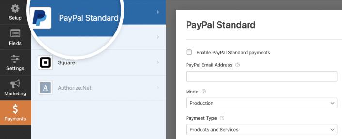 Add PayPal to WPForms