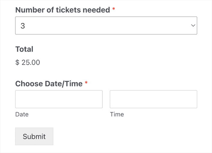 WPForms Total Payment Field