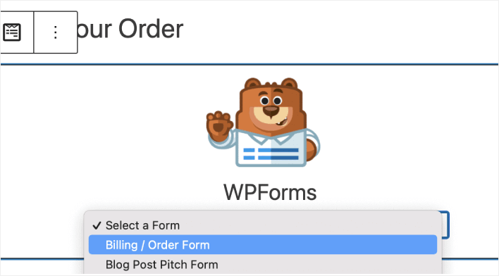 Add WordPress Order Form to Your Site WPForms