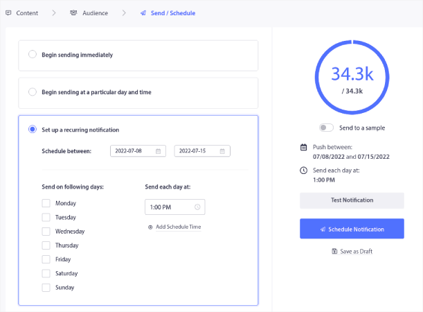 Schedule Recurring Push Notifications