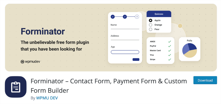 Forminator WordPress contact form plugin