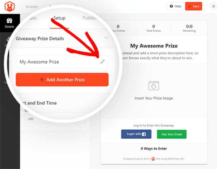 Create RafflePress Contest Prizes