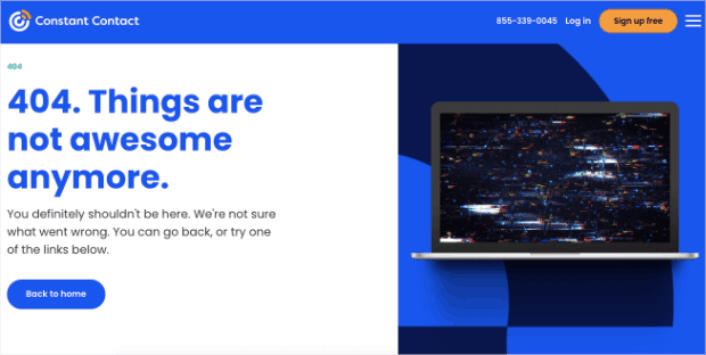Constant Contact 404 Page Design