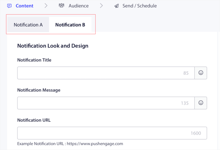 Create push notification A/B tests