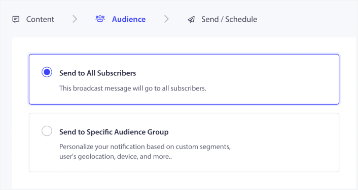Select Push Notification Audience