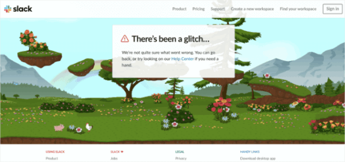 Slack 404 Error Page Example