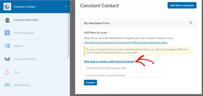 Connect your Constant Contact Account