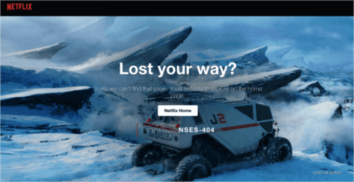Netflix 404 page example
