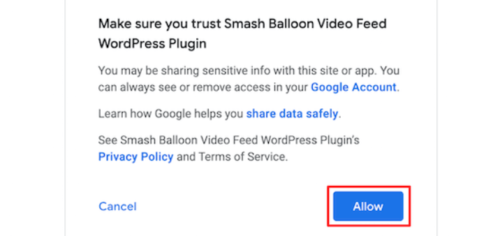 Allow Smash Balloon