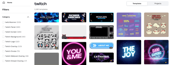 Twitch Layouts in Canva