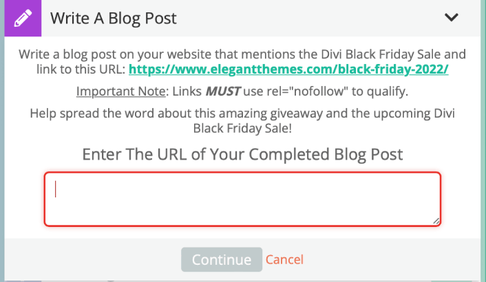 Elegant Themes Black Friday Contest