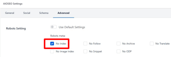 How to No Index a Page in AIOSEO