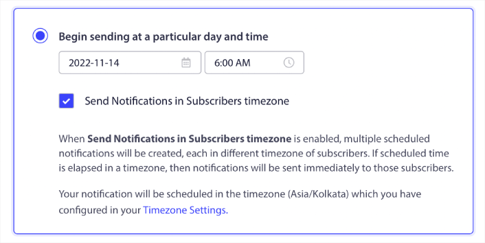 Schedule Push Notifications in Subscriber's Timezone