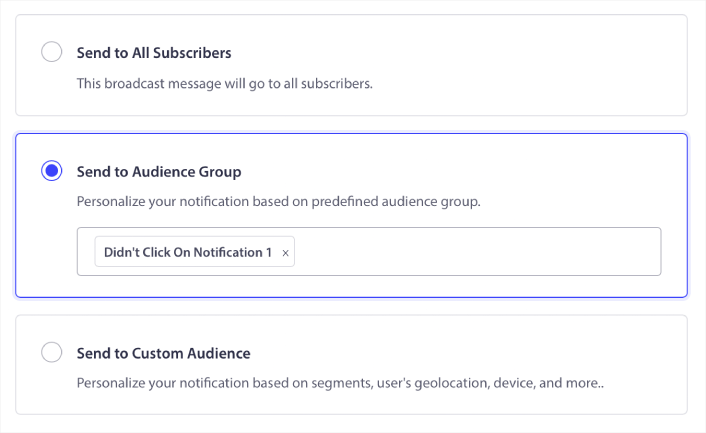 Select Audience Group