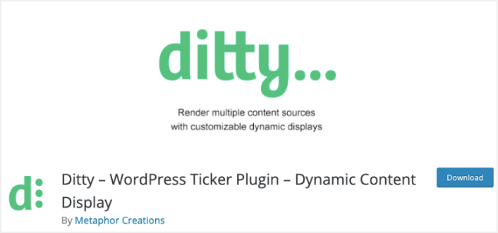 Ditty WordPress News Plugin