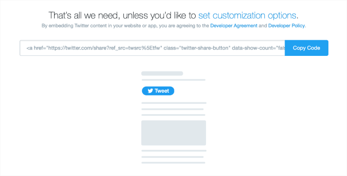 Twitter Tweet Button Embed Code