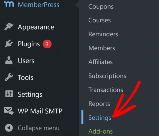 MemberPress settings