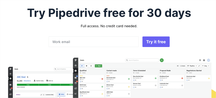 Pipedrive CRM WordPress plugin