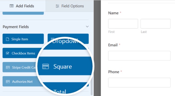 Square Payment Field