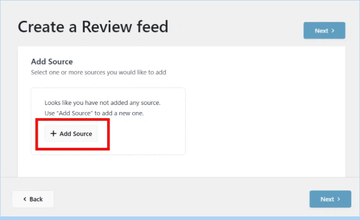 Add Review Feed Source