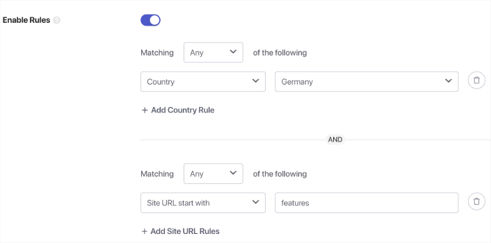 Enable Targeting Rule WordPress PushEngage