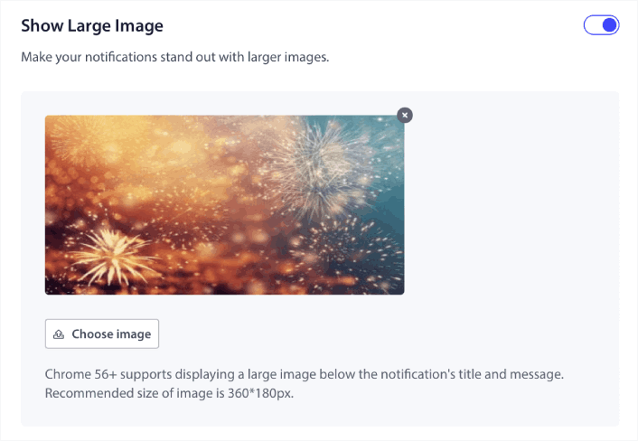 Show Large Image Auto Push WordPress Plugin