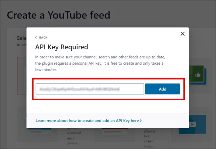 Add YouTube API Key