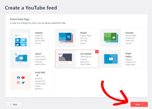 Create a YouTube Live Stream Feed