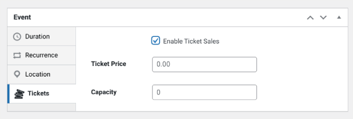 Set Ticket Price for Events
