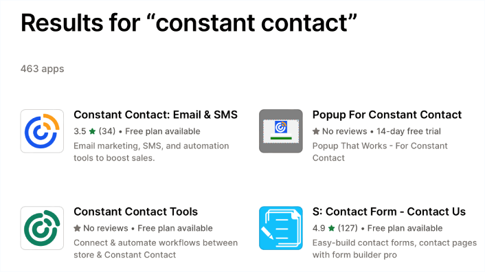 Install Constant Contact App