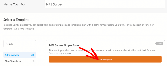 NPS Survey Form Template