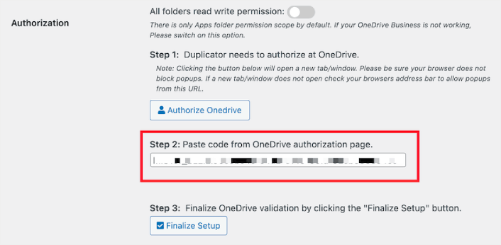 OneDrive Authorization Code
