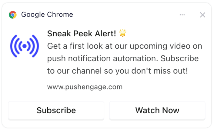 Sneak Peek Alert YouTube Push Notification