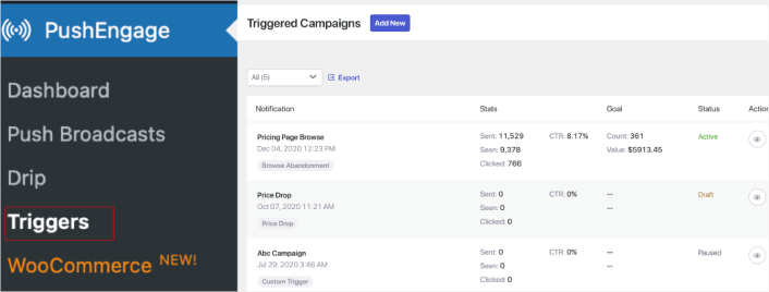 WooCommerce Triggered Campaigns