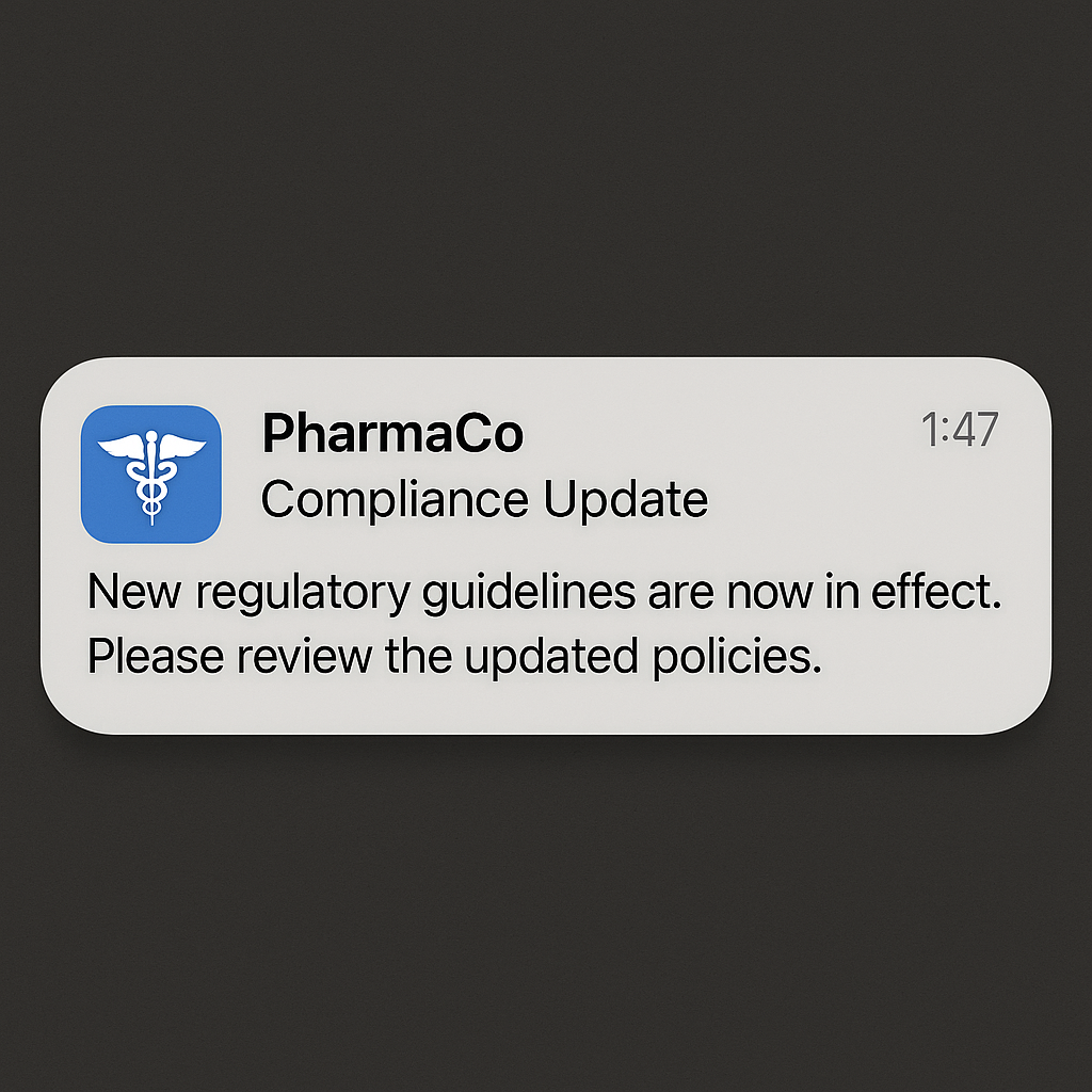 Compliance push notification
