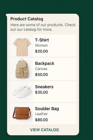 WhatsApp Product Catalog Message