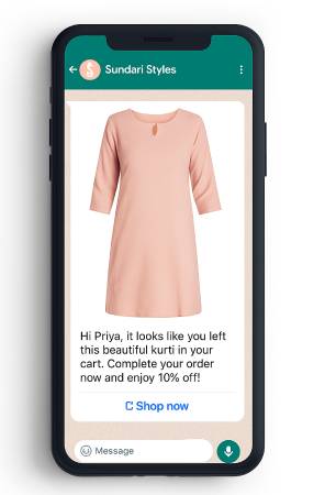 WhatsApp cart abandonment for fashion and apparel stores