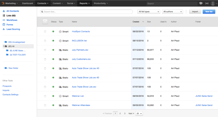 HubSpot Lists