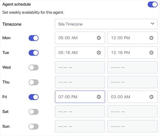 Agent Scheduling