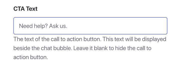 Chat Widget CTA Text