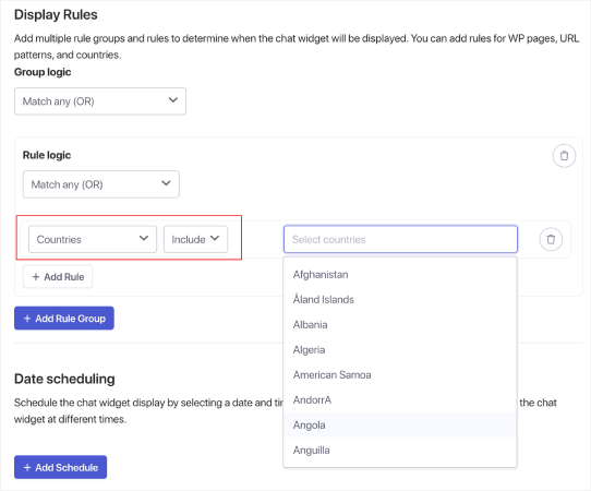 Set Country Targeting