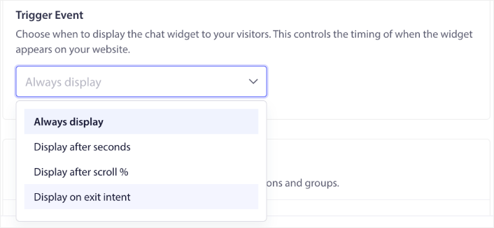Chat Widget Trigger Settings