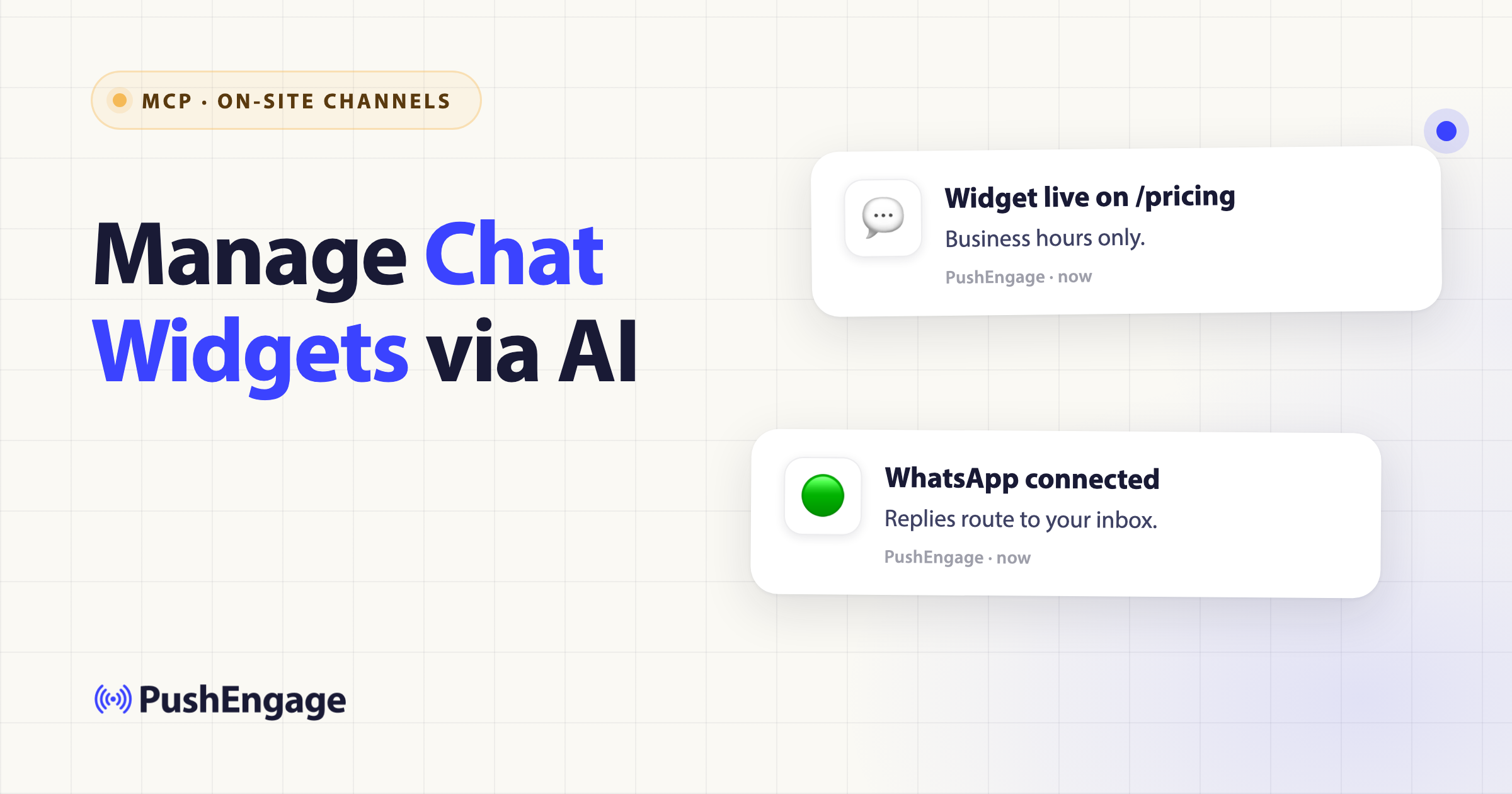 Gerenciando Widgets de Chat e Canais no Site via IA