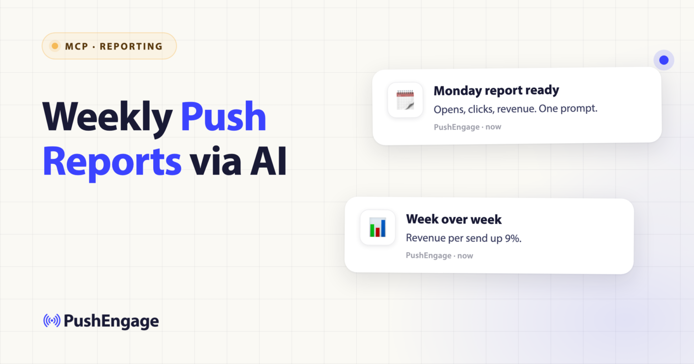 Weekly push notification performance reporting via AI